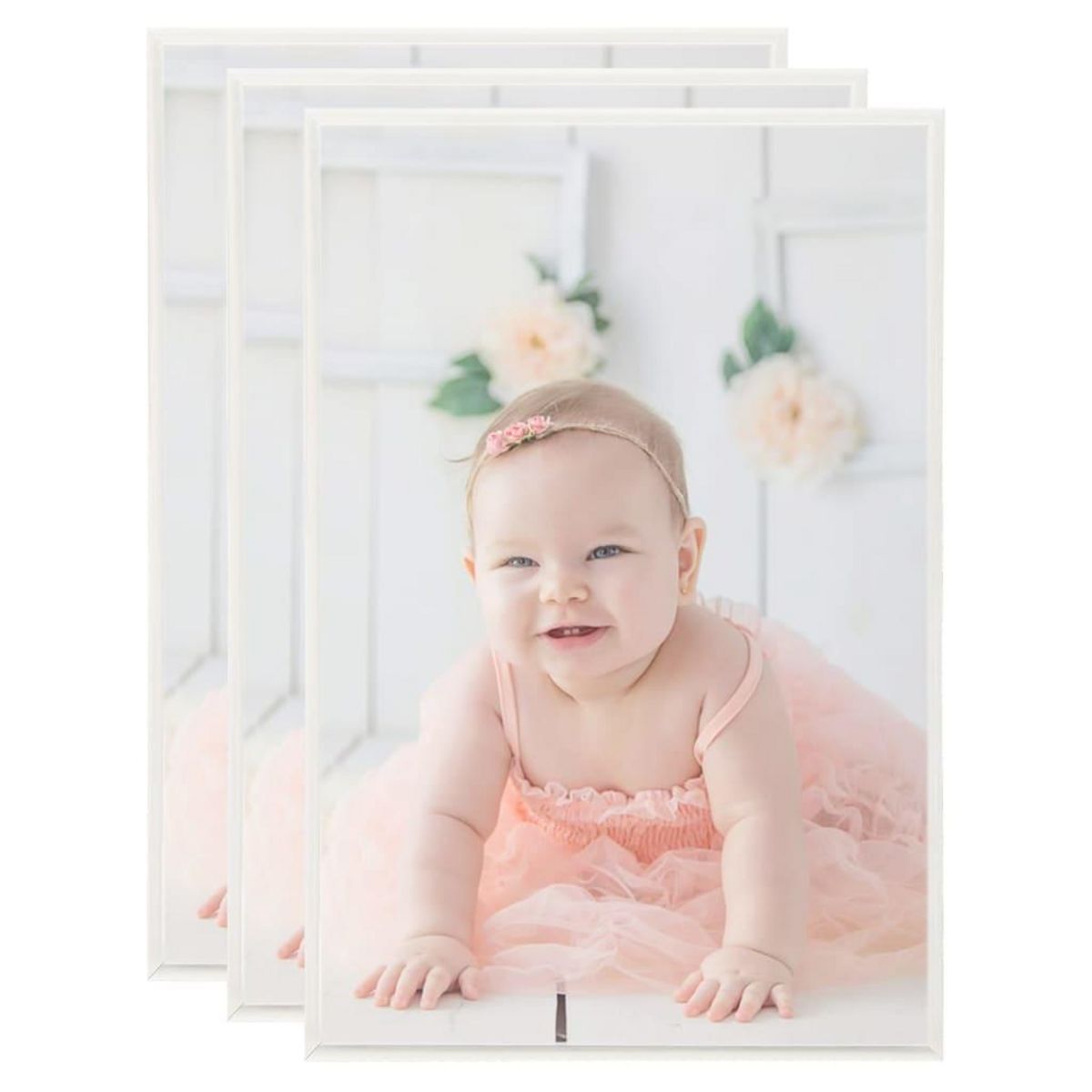 VIDAXL Collage de cadres photo 3 pcs de mur table Argente 70x90 cm MDF