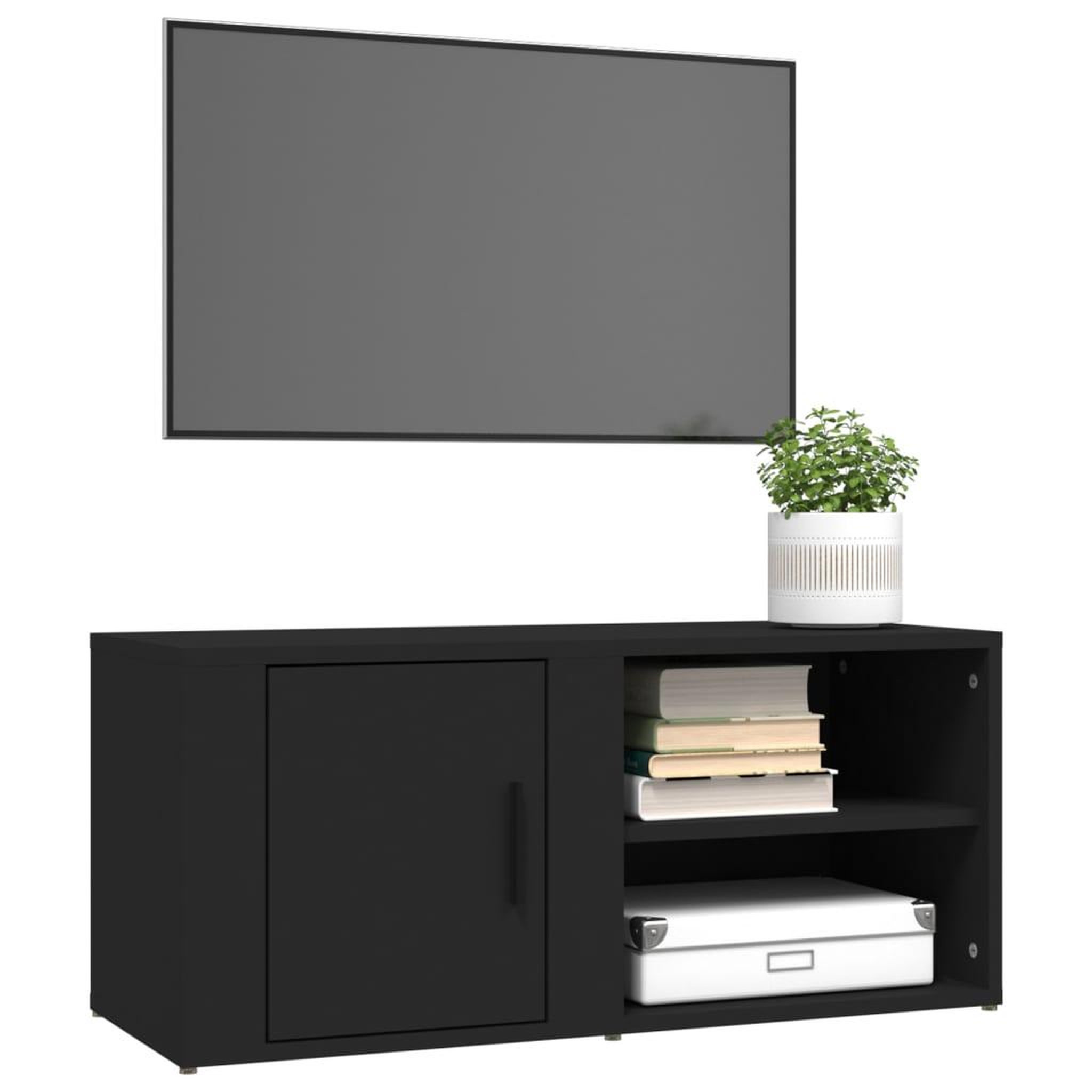 Voir la diapositive 4 : VIDAXL Meubles TV 2 pcs Noir 80x31,5x36 cm Bois d'ingenierie