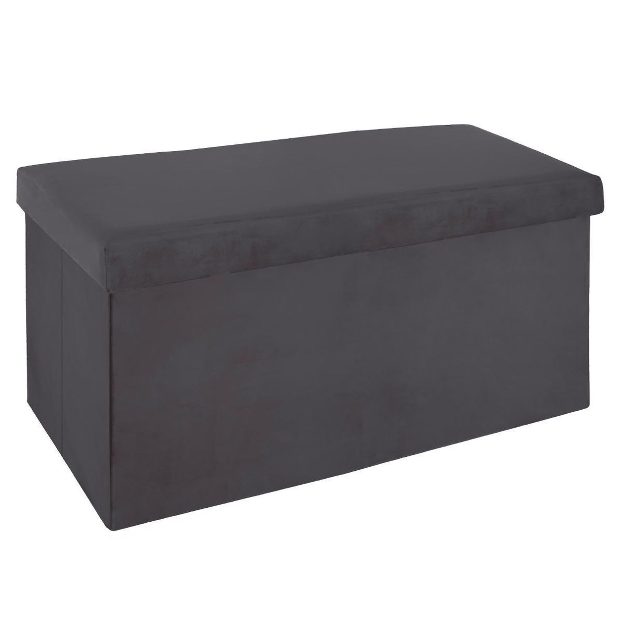 ATMOSPHERA Pouf pliable en velours  tess  76cm gris foncé