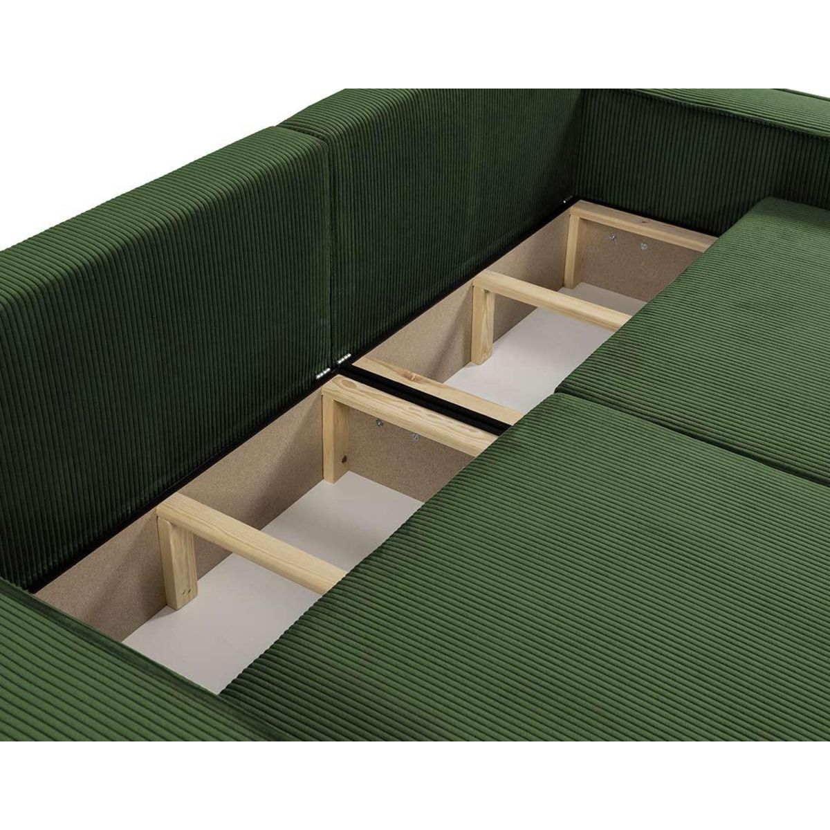 BEST MOBILIER Cezanne - canapé droit 3 places convertible avec coffre en velours côtelé