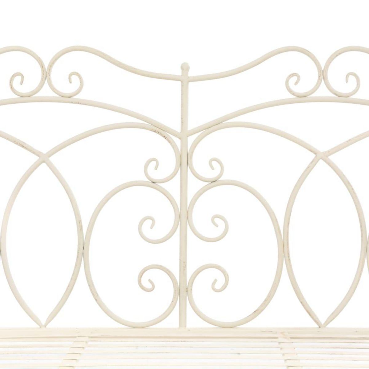 VIDAXL Banc de jardin 104 cm Fer Blanc antique