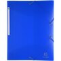 EXACOMPTA Chemise à élastique 24x32cm 3 rabats polypro bleu foncé translucide