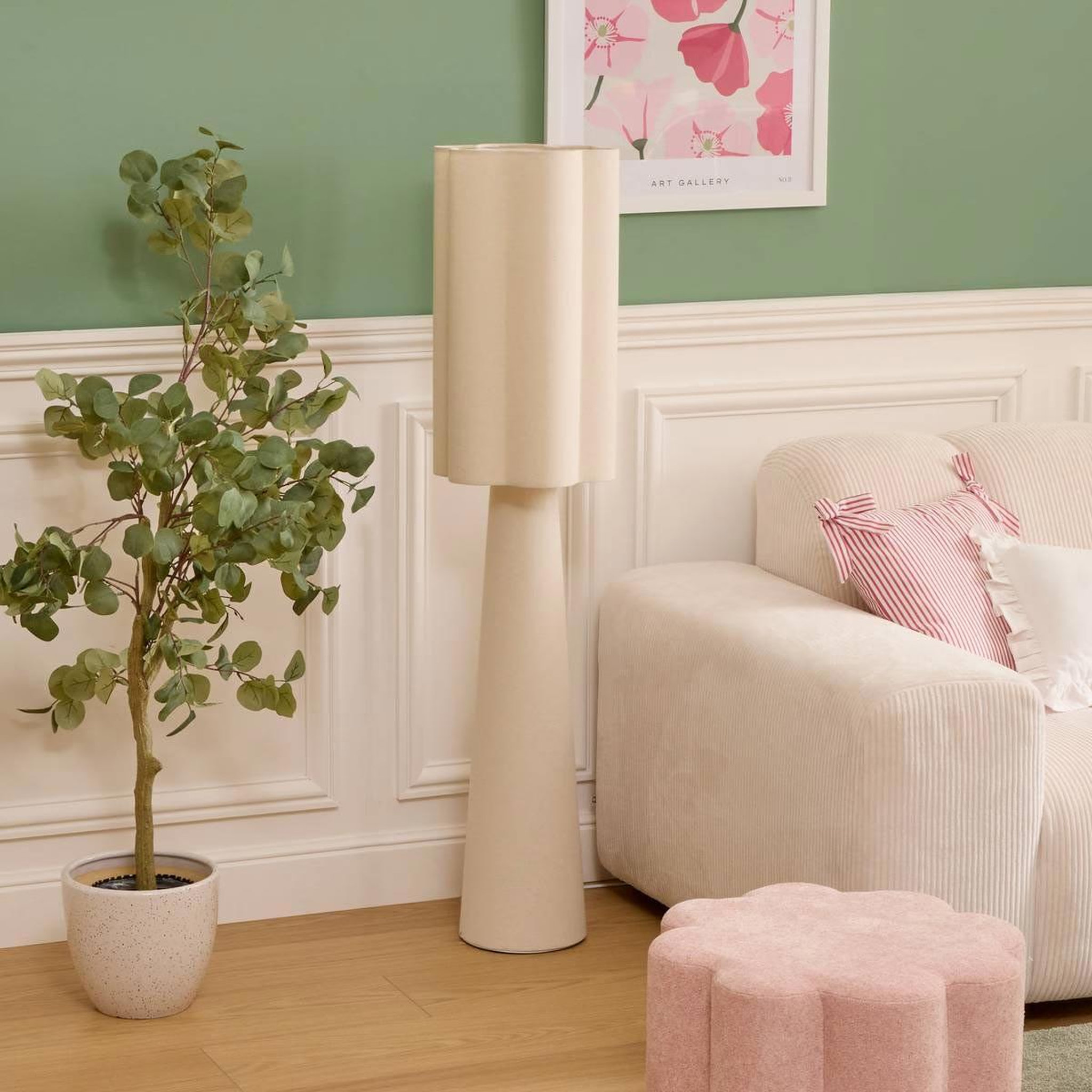 Voir la diapositive 3 : ATMOSPHERA Pouf design  fleur de rose  50cm rose