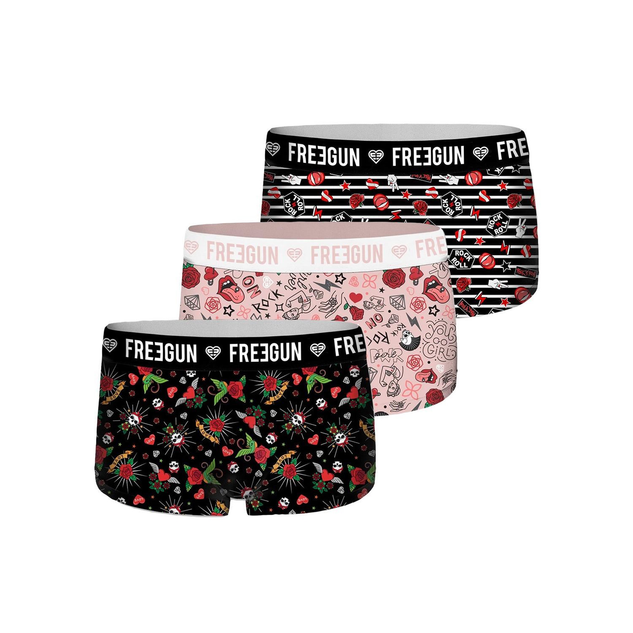 Voir la diapositive 2 : FREEGUN Pack Surprise de 3 Shortys microfibre fille