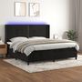 Voir la diapositive 2 : VIDAXL Sommier a lattes de lit matelas et LED Noir 200x200 cm Velours