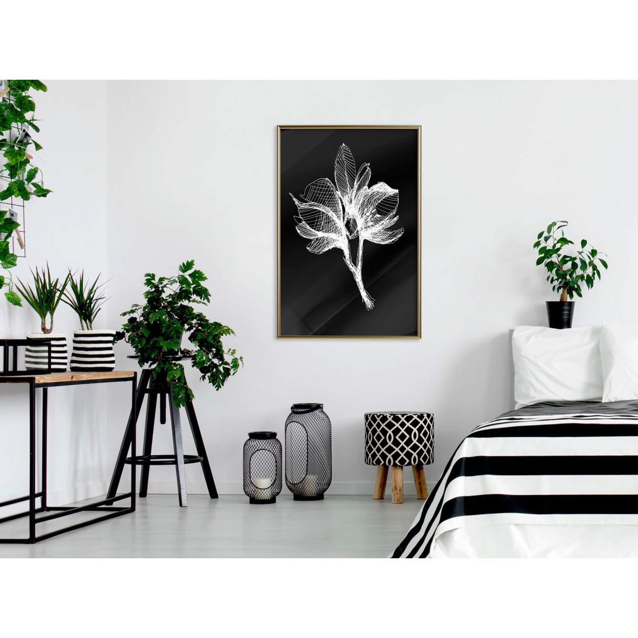 Voir la diapositive 2 : Paris Prix Affiche Murale Encadrée  White Plant