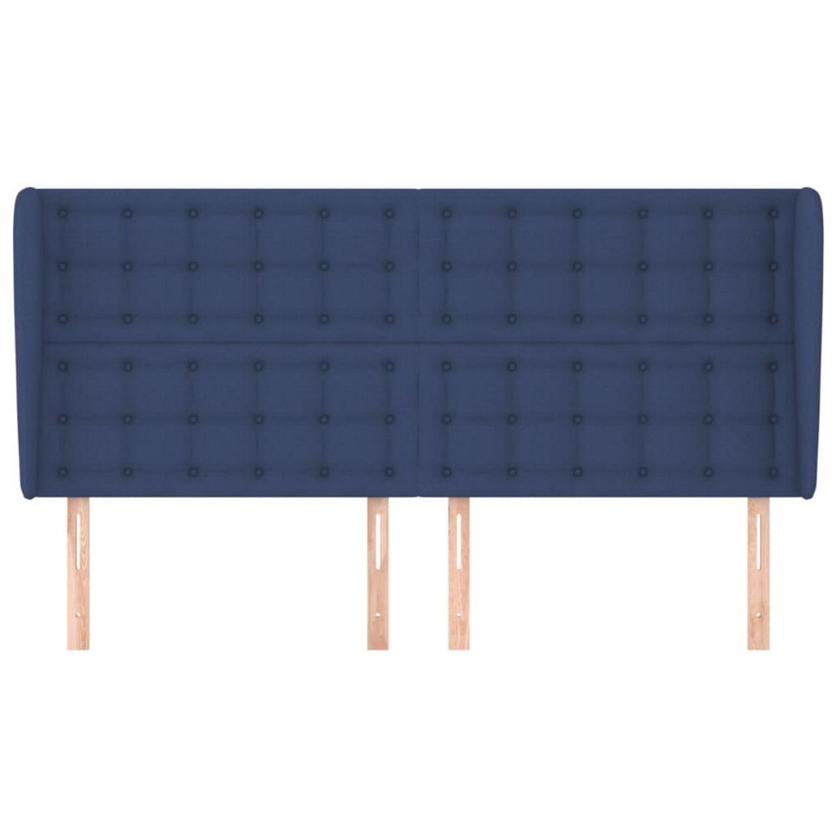 VIDAXL Tete de lit avec oreilles Bleu 163x23x118/128 cm Tissu