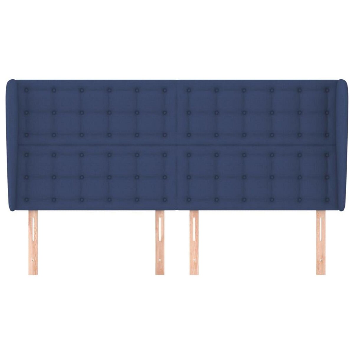 VIDAXL Tete de lit avec oreilles Bleu 163x23x118/128 cm Tissu