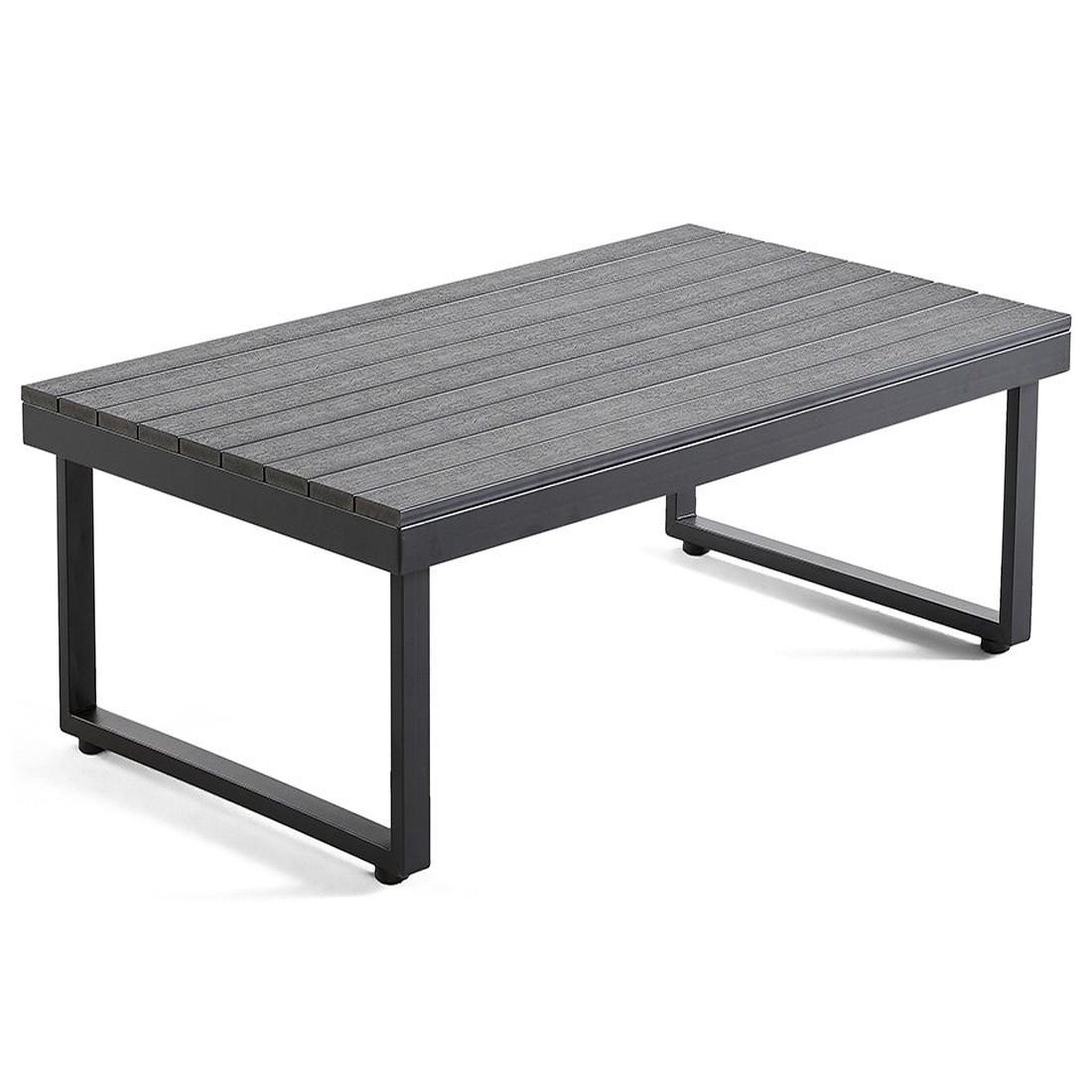 Voir la diapositive 5 : BEST MOBILIER Konna – salon de jardin d'angle en acier noir – 5 places - coussin gris et table incluse