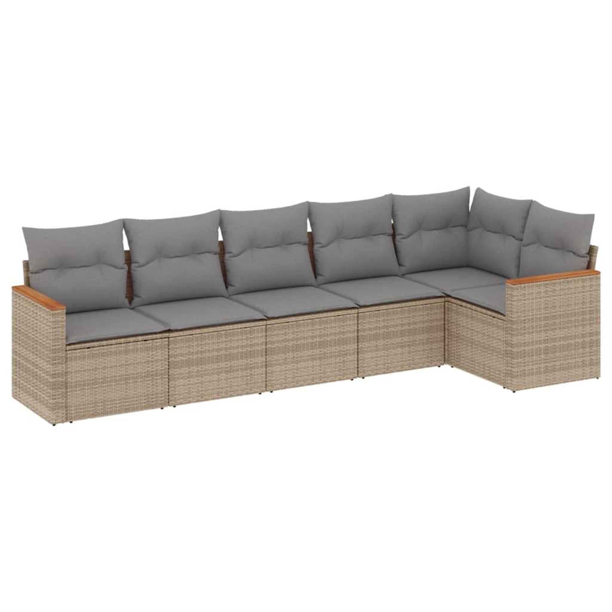 Voir la diapositive 2 : VIDAXL Salon de jardin avec coussins 6pcs melange beige resine tressee