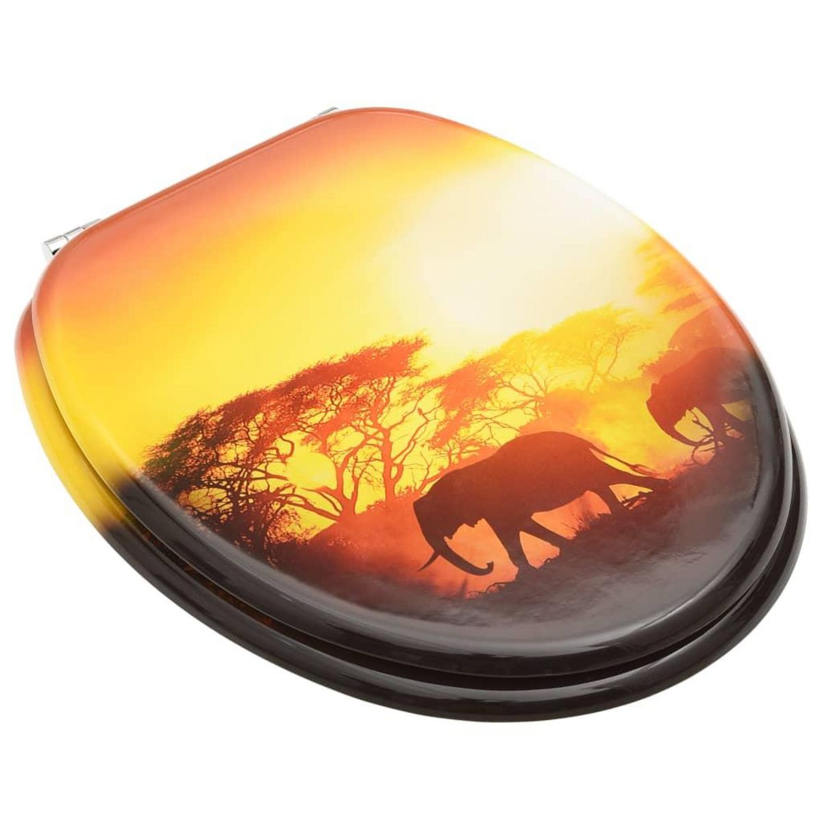 VIDAXL Siege de toilette avec couvercle MDF Design de savane