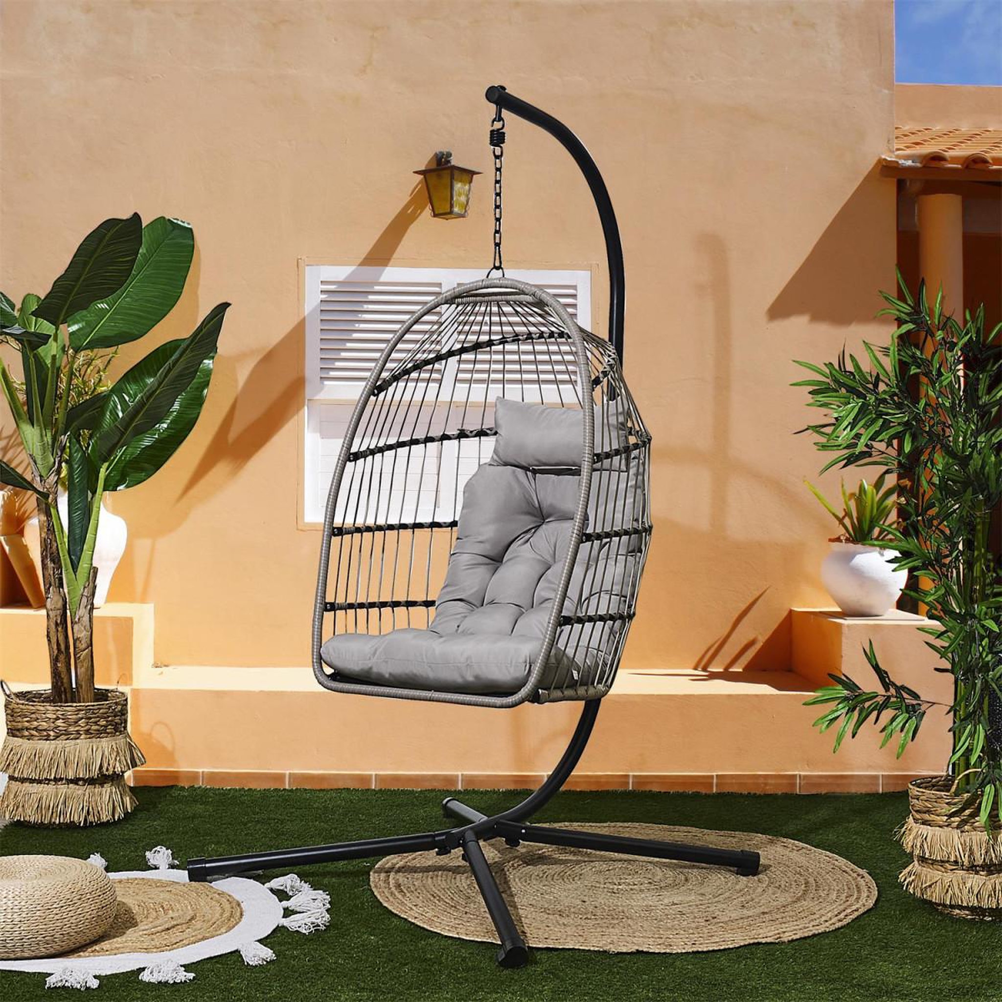 Voir la diapositive 5 : The Home Deco Factory Fauteuil suspendu  hanoi  105cm anthracite