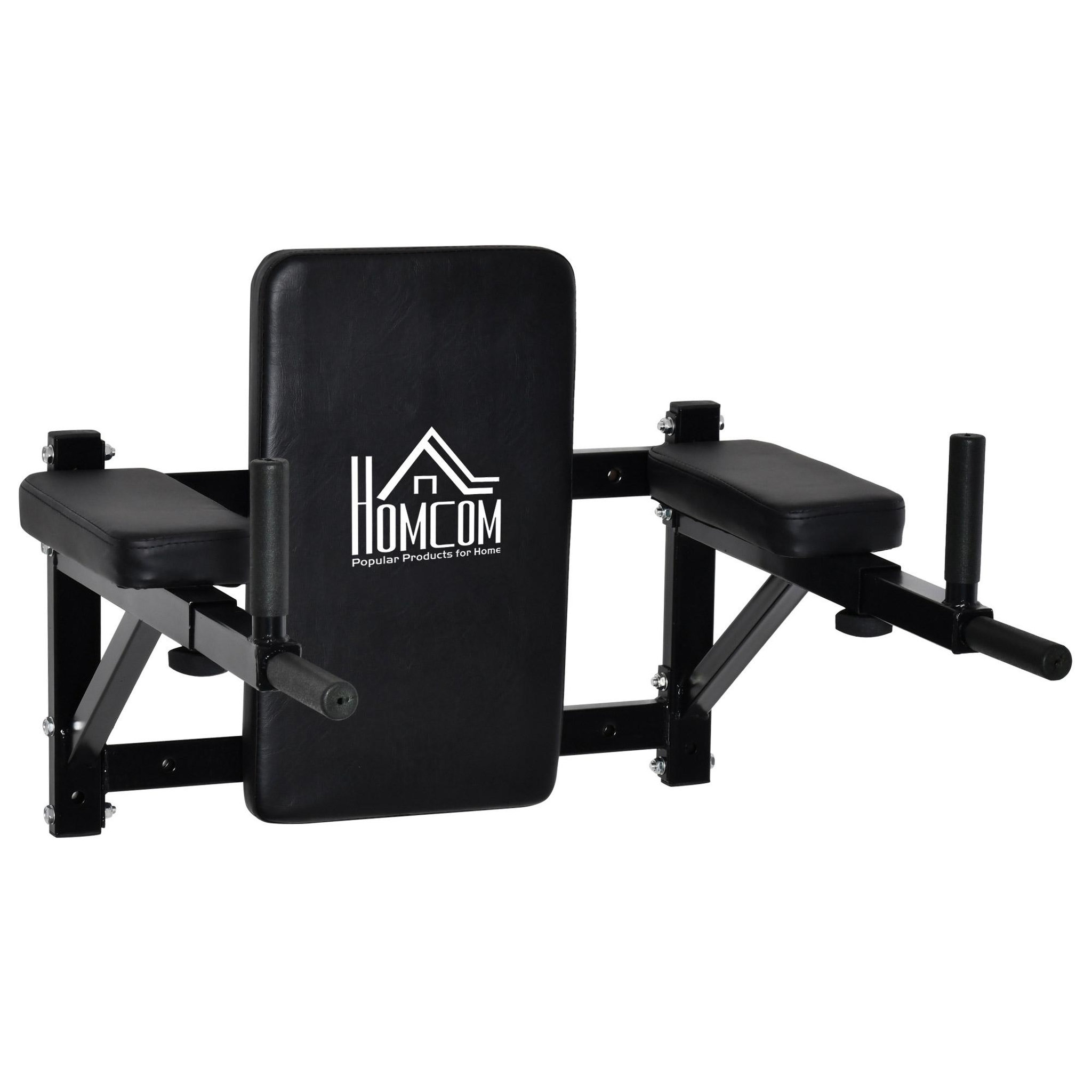 Voir la diapositive 1 : HOMCOM Barre de traction barre de Fitness fixation murale réglable acier 70 x 48 x 53-63 cm noir
