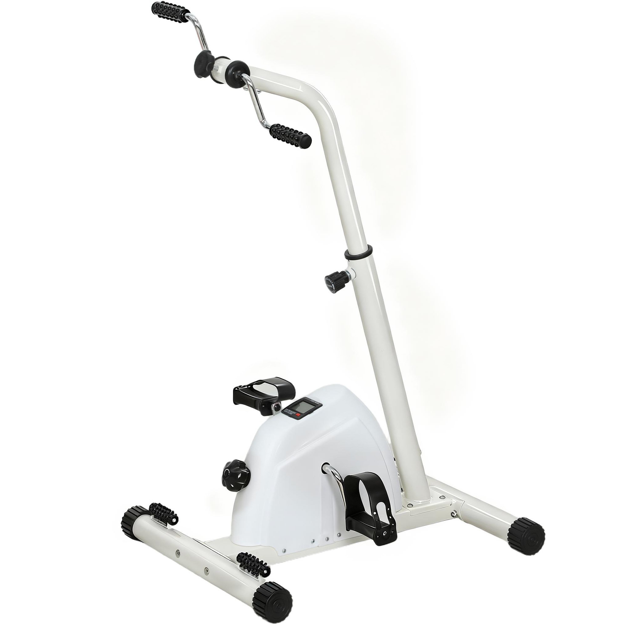 Voir la diapositive 5 : HOMCOM Vélo de rééducation bras et jambes réglable rouleaux massage écran LCD multifonction blanc