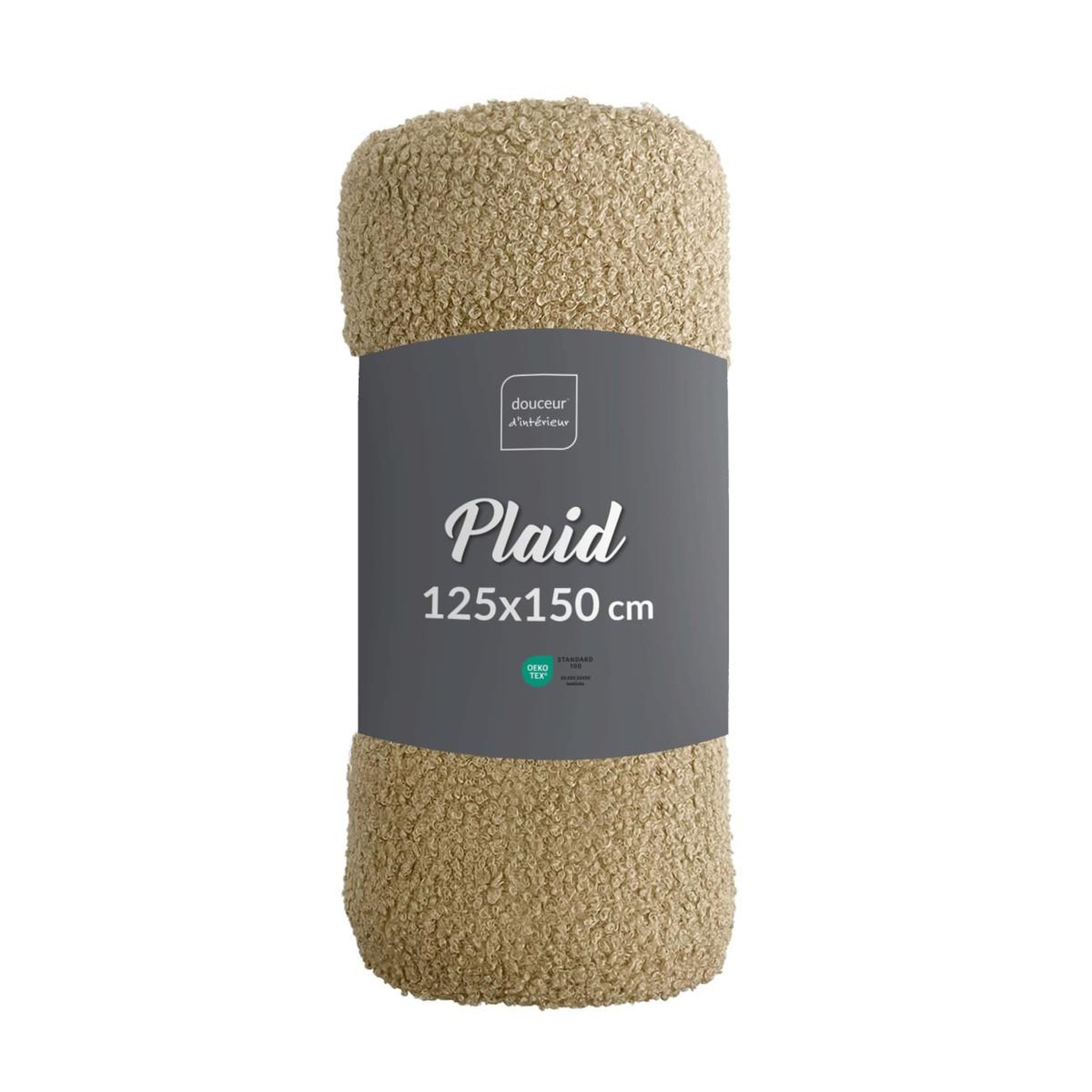 Voir la diapositive 5 : Douceur d'Intérieur Plaid bouclette  wooly  125x150cm beige