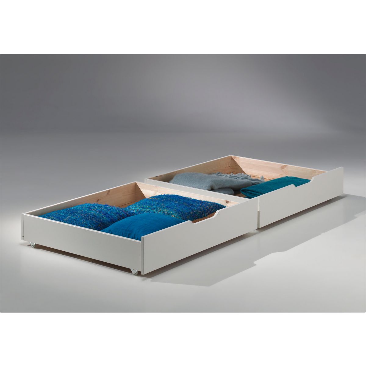 Lot de 2 tiroirs pour lit WOODY