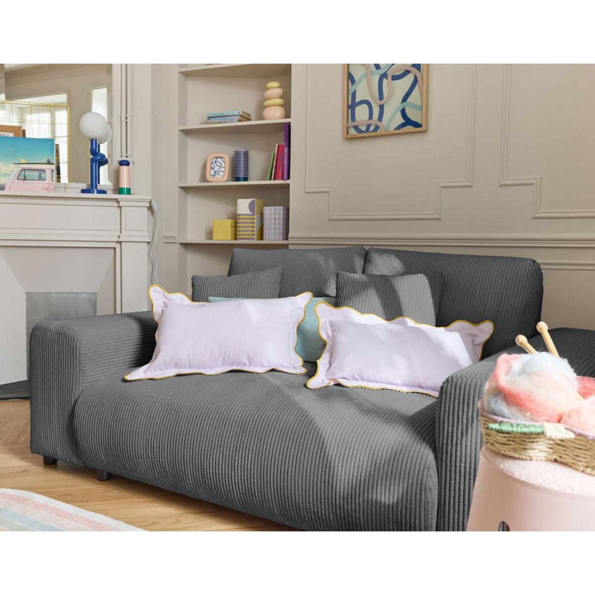 LISA DESIGN Garance - canapé droit 2 places - en velours côtelé