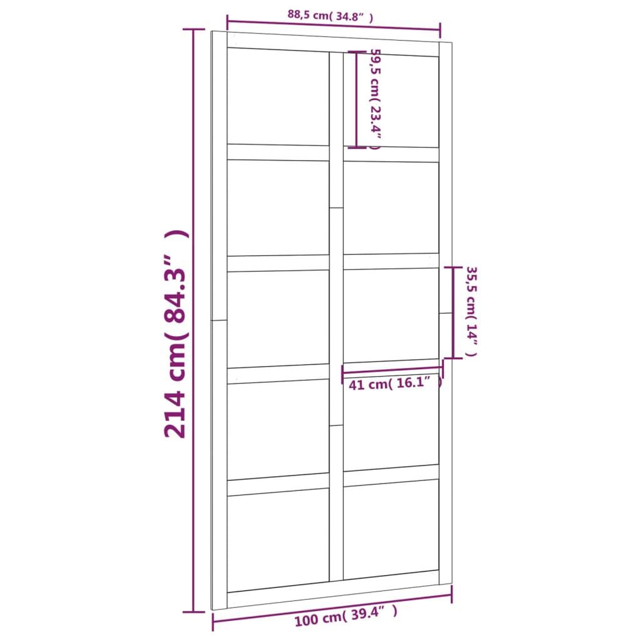 Voir la diapositive 6 : VIDAXL Porte de grange Blanc 100x1,8x214 cm Bois massif de pin