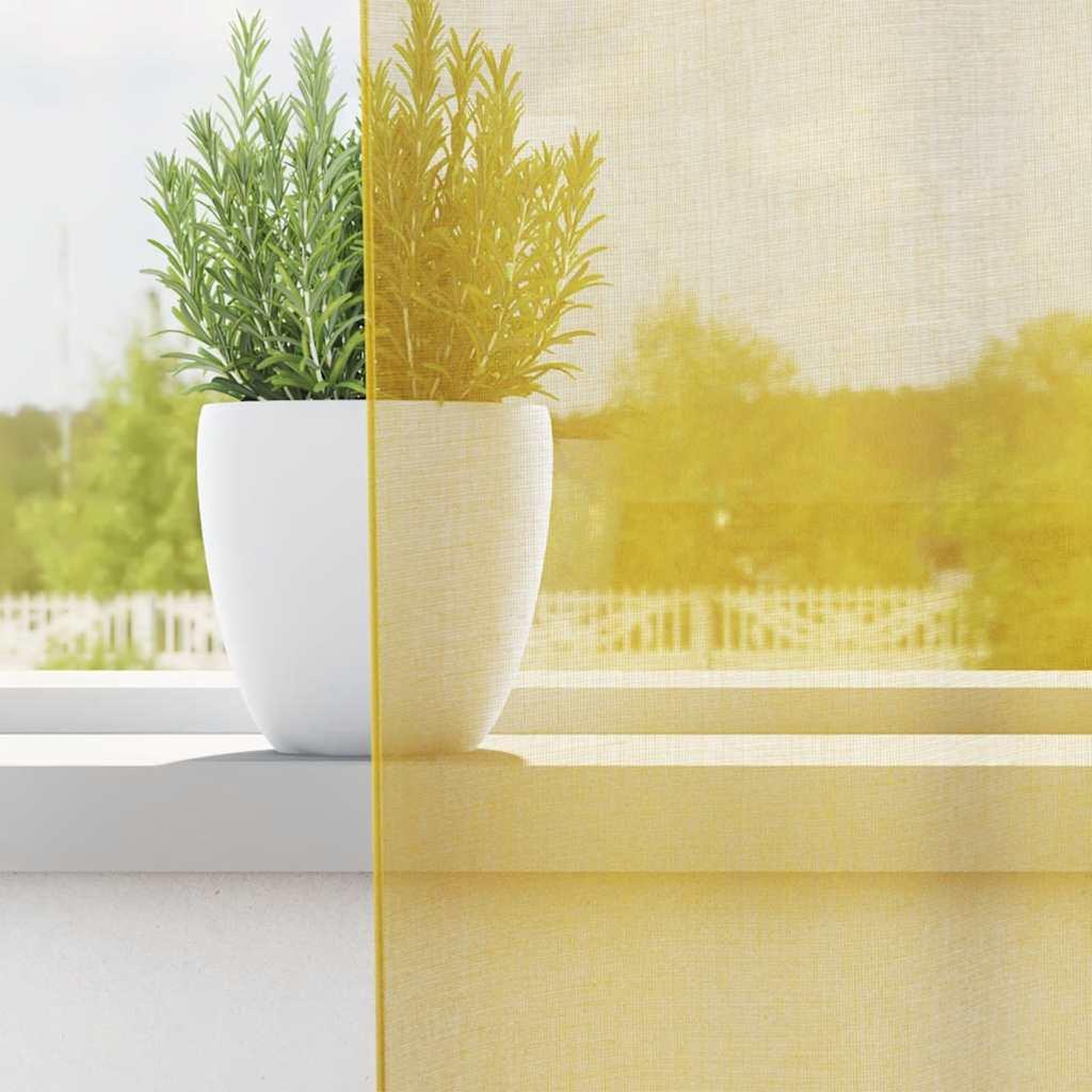 Voir la diapositive 3 : VIDAXL Rideaux en voile avec passe-tringles 2 pcs jaune