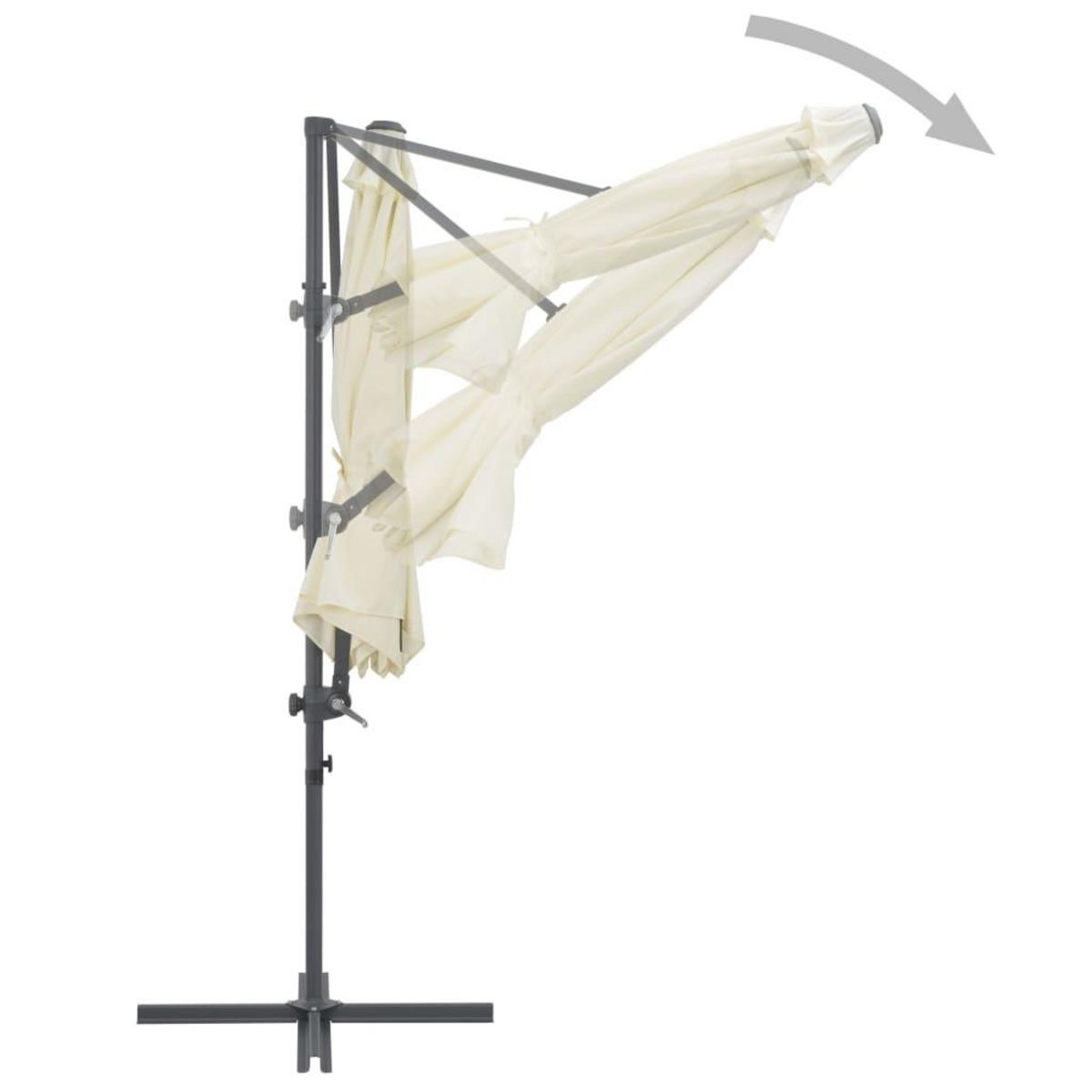 VIDAXL Parasol de jardin avec base portable sable
