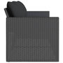 Voir la diapositive 5 : VIDAXL Canape de jardin avec coussins 3 places noir resine tressee
