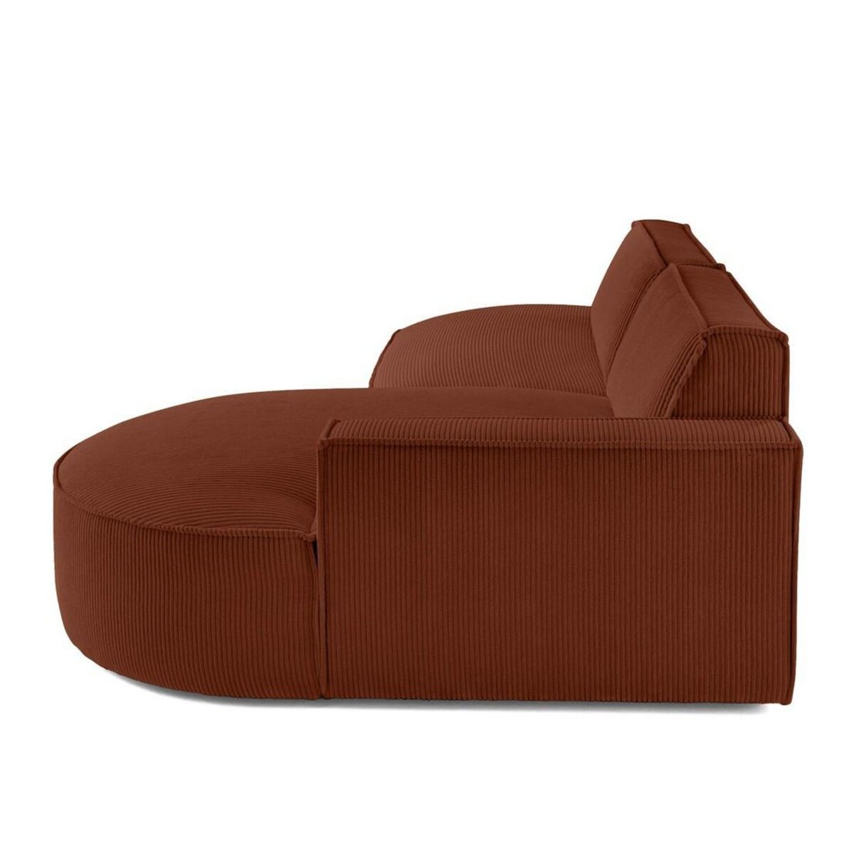 LISA DESIGN Spiaggia - canapé d'angle droit - forme arrondie - 4 places - en velours côtelé