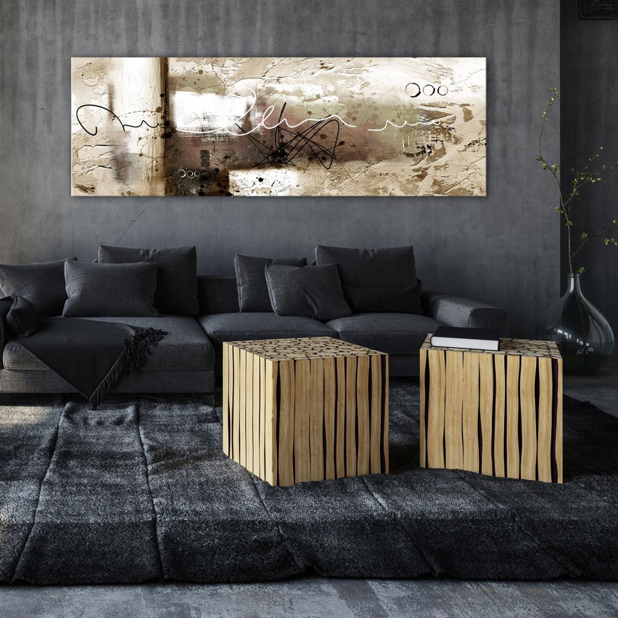 Voir la diapositive 2 : Paris Prix Tableau Imprimé  Hammer Beige Narrow