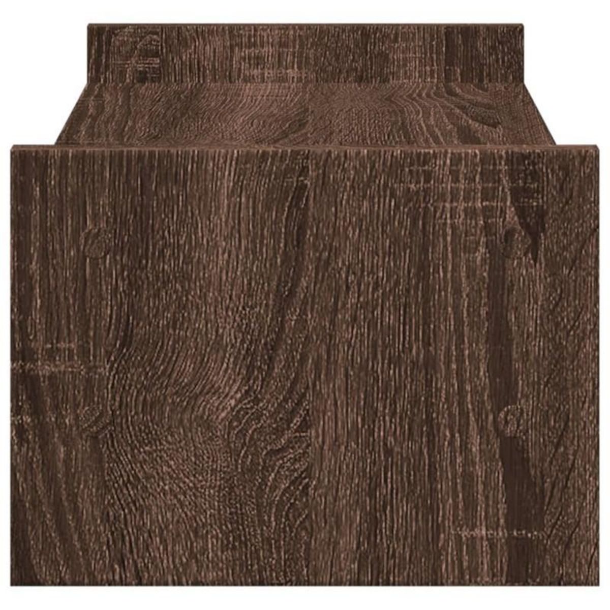 VIDAXL Support de moniteur chêne marron 50x27x20 cm bois d ingénierie