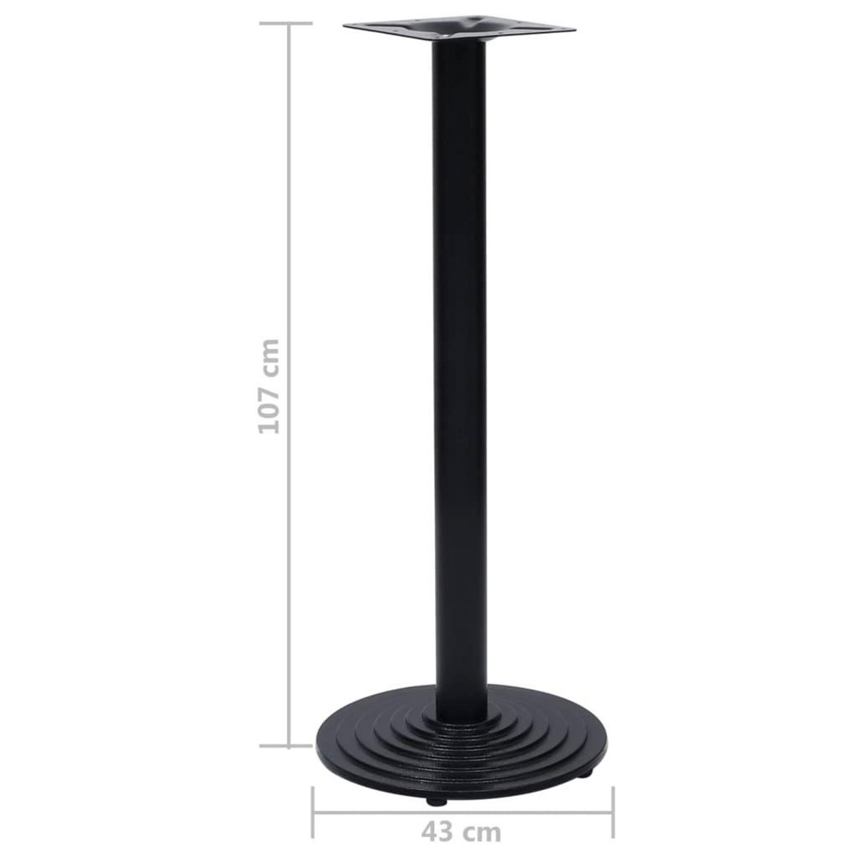 VIDAXL Pied de table de bistro noir Ø43x107 cm fonte