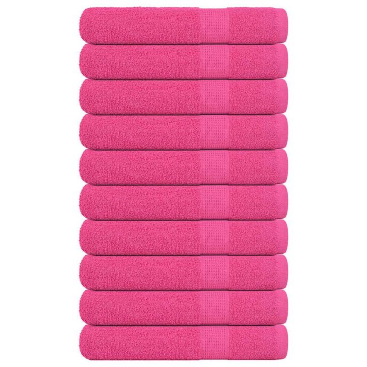 VIDAXL Serviettes de sauna 10 pcs rose 80x200 cm 360 g m² 100% coton