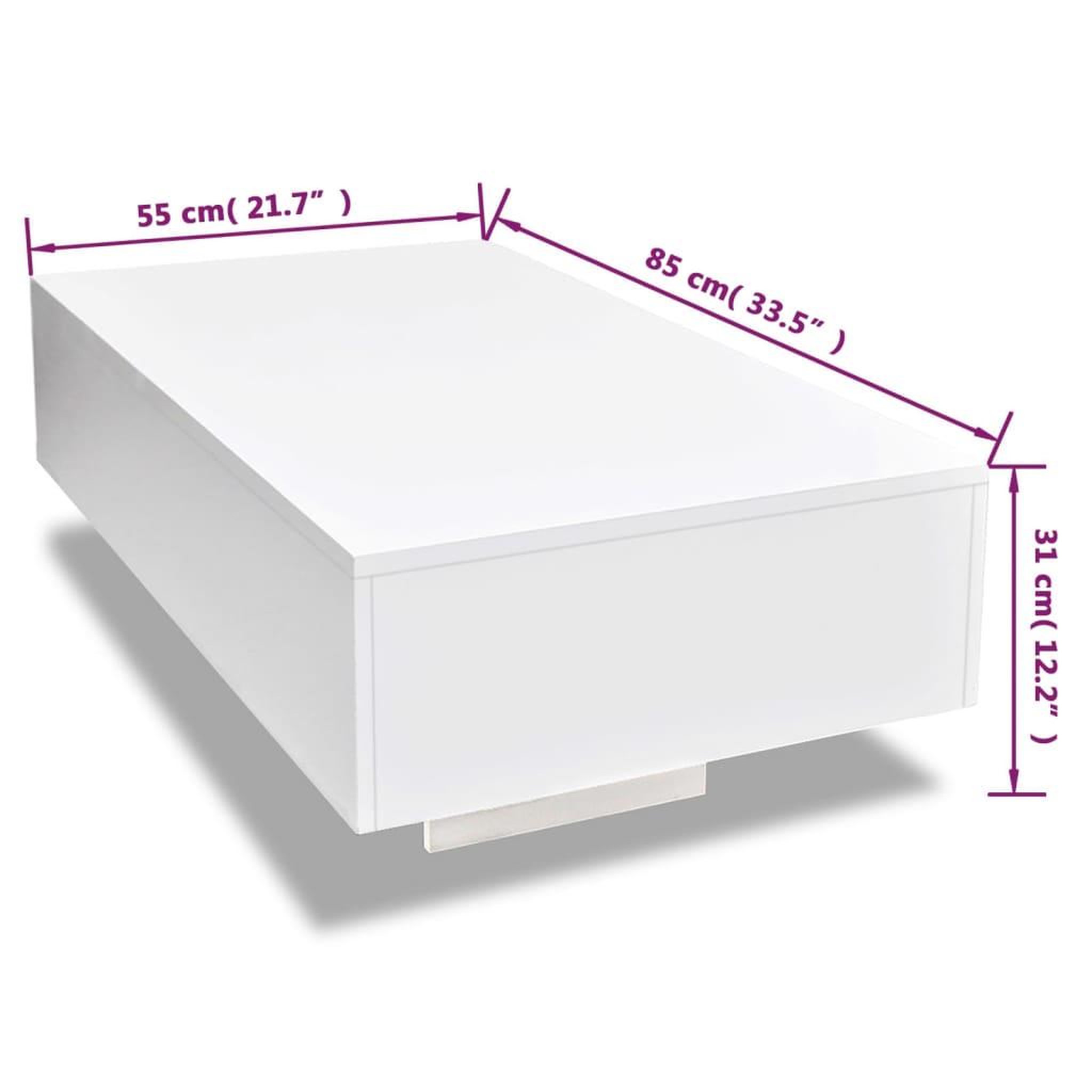 Voir la diapositive 6 : VIDAXL Table basse blanc brillant