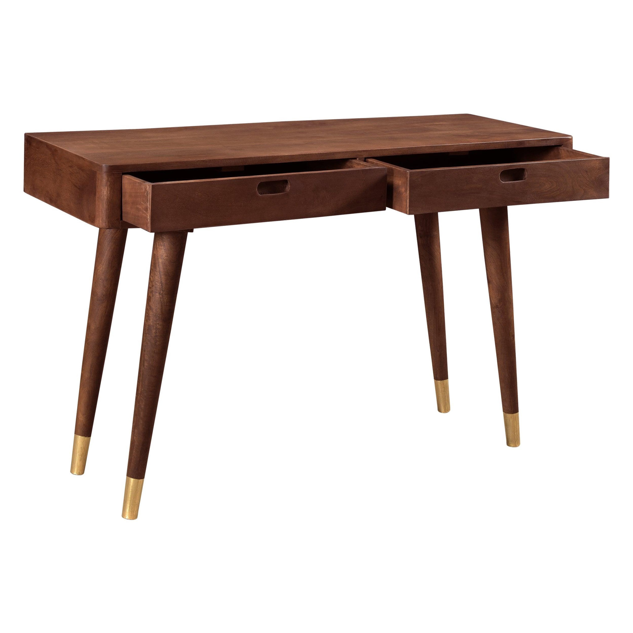 Voir la diapositive 3 : MAISON PAVANE Console en bois massif 2 tiroirs et détails dorés-colombo