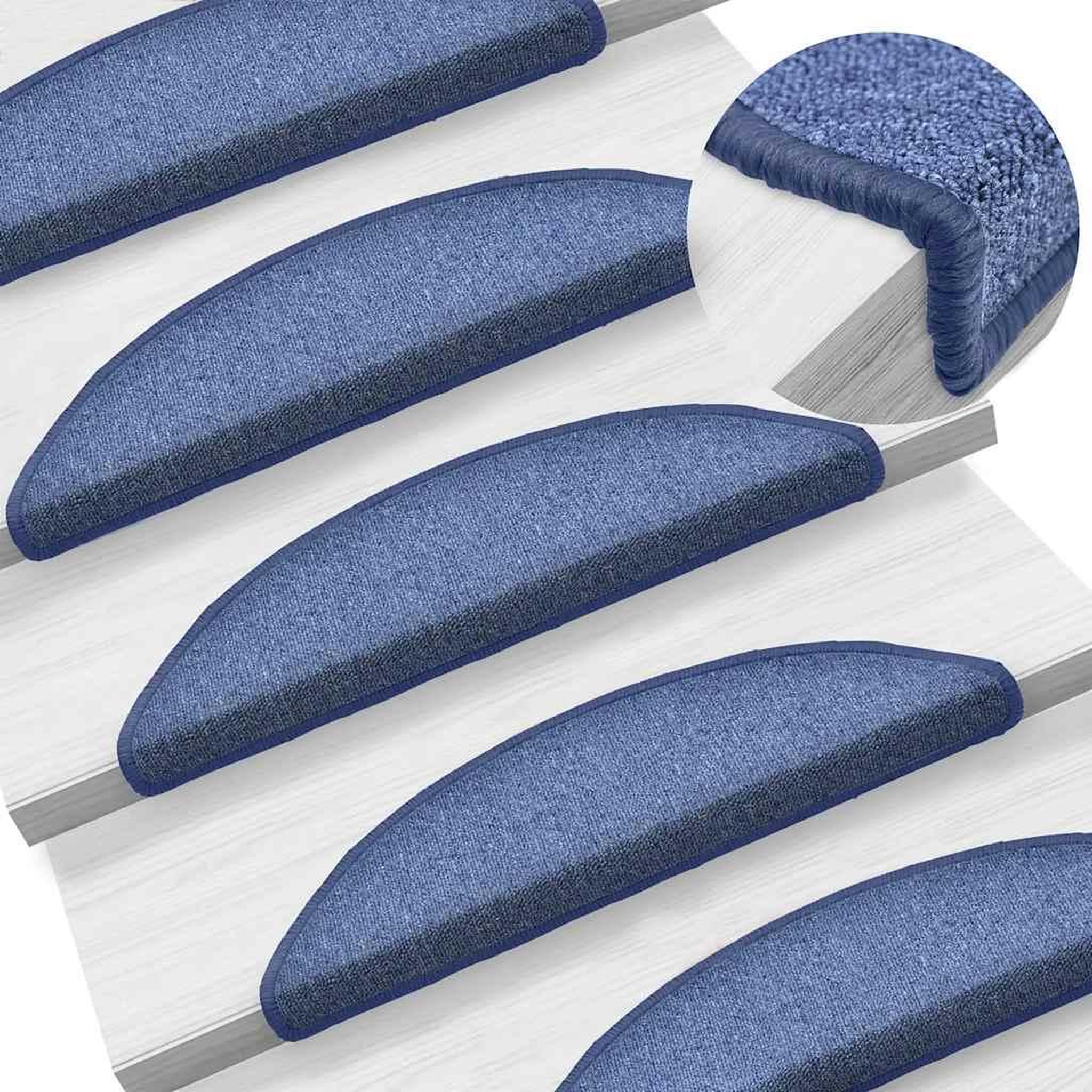 Voir la diapositive 5 : VIDAXL Tapis d'escalier 30 pcs bleu 56x17x3 cm