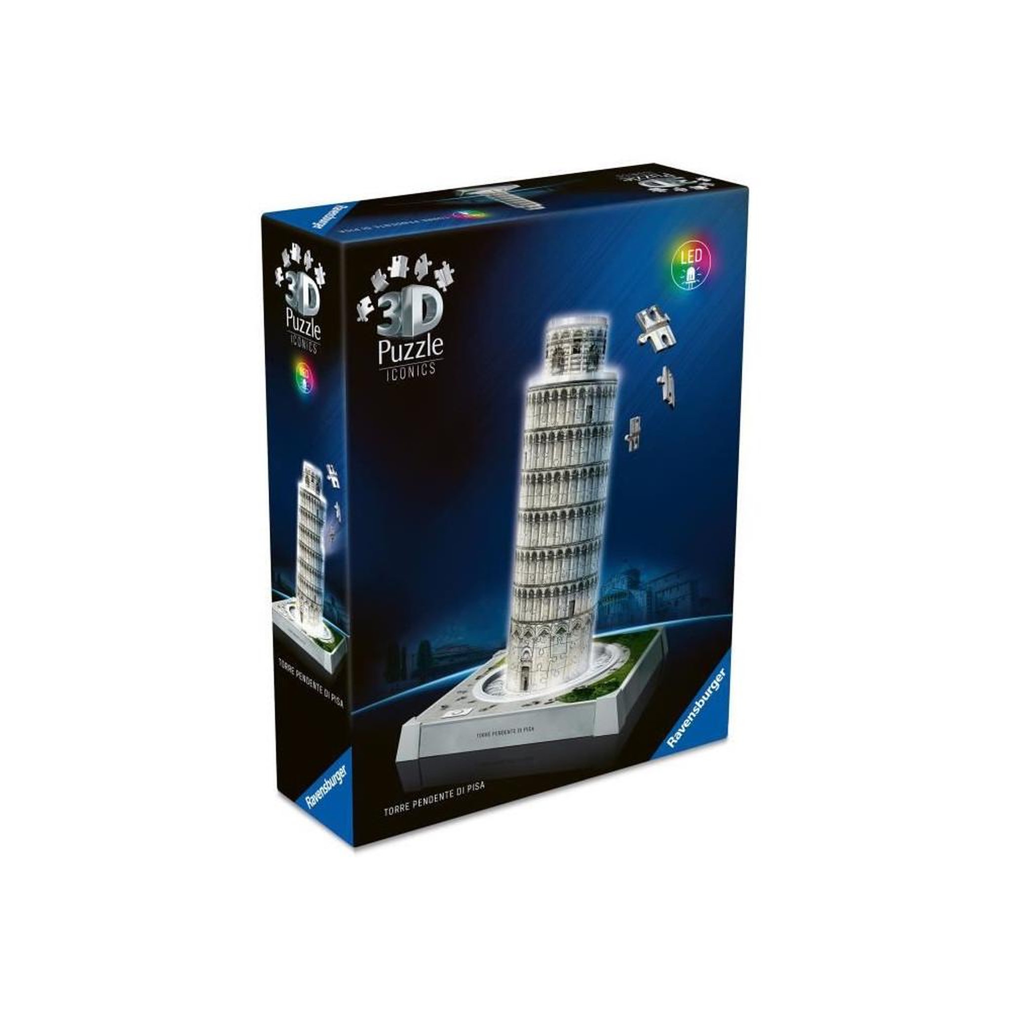 Voir la diapositive 2 : RAVENSBURGER Puzzle 3D Iconics Tour de Pise illuminée – Ravensburger – Adulte – Haute qualité