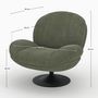 Voir la diapositive 4 : Rendez vous déco Fauteuil pivotant en tissu effet velours jaune moutarde - Ricci