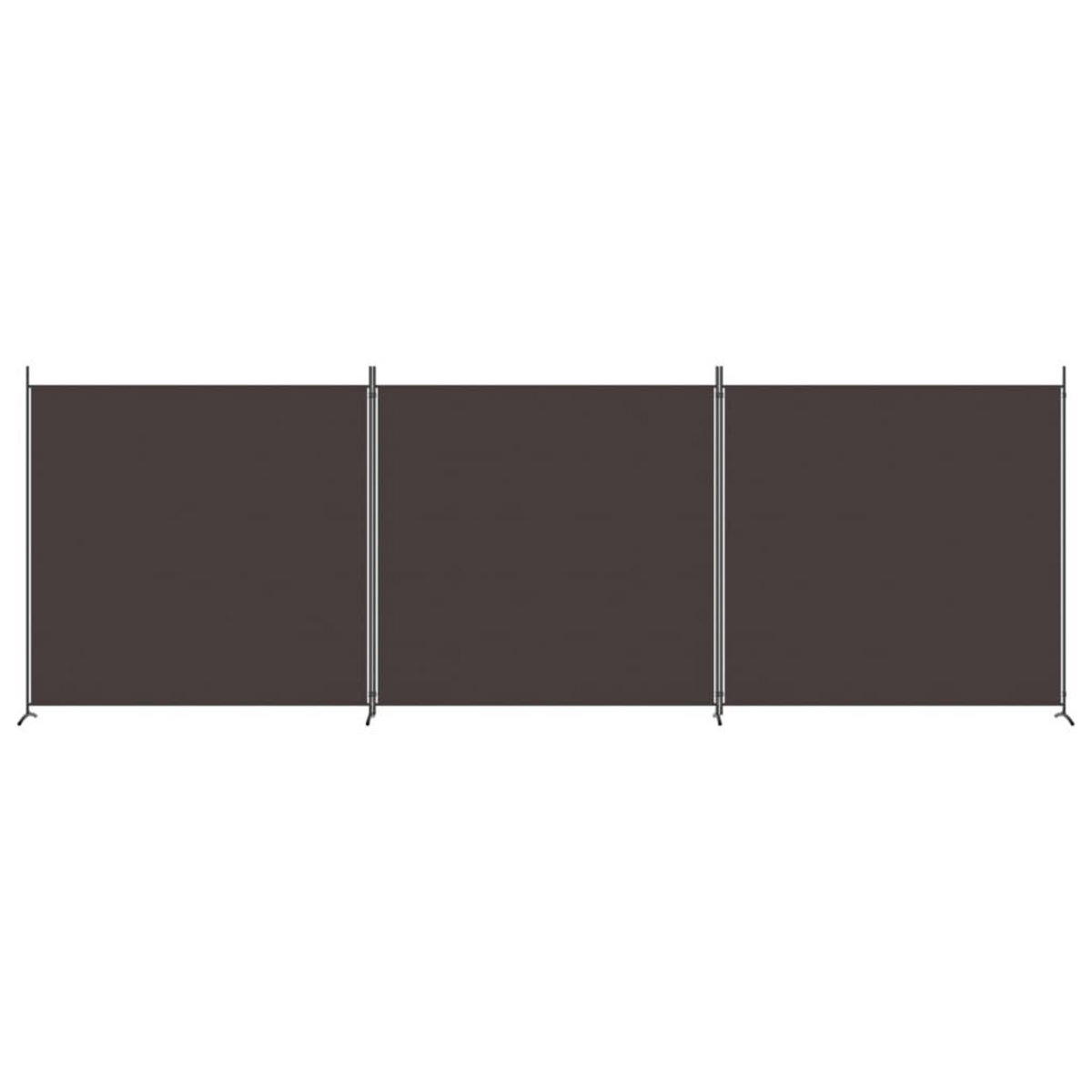VIDAXL Cloison de separation 3 panneaux Marron 525x180 cm Tissu