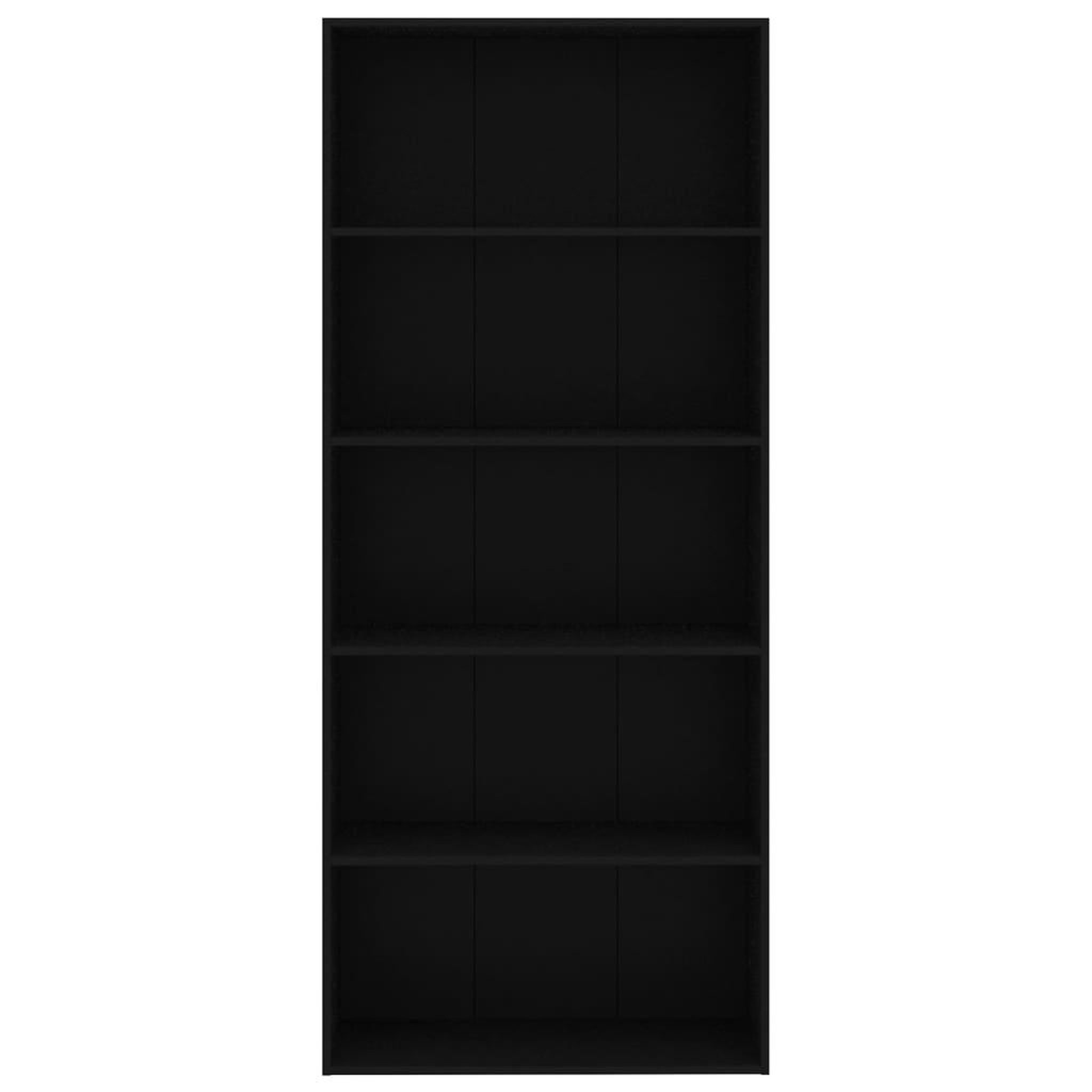 Voir la diapositive 4 : VIDAXL Bibliotheque a 5 niveaux Noir 80x30x189 cm Bois d'ingenierie