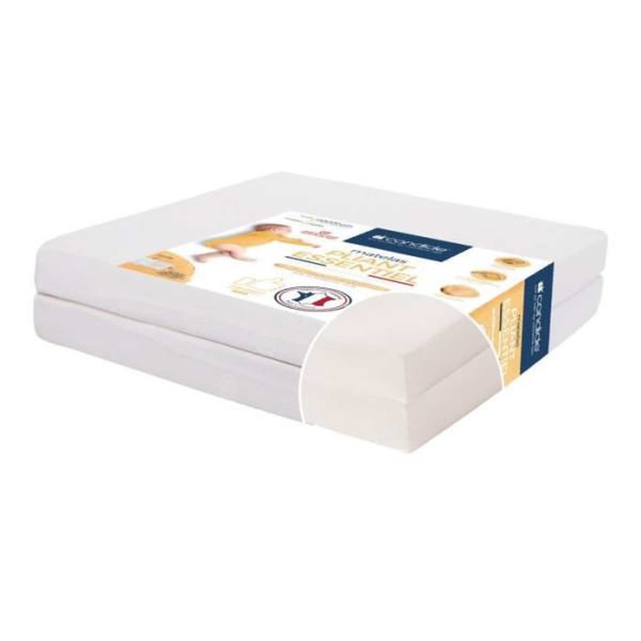 Voir la diapositive 6 : CANDIDE Matelas Bébé Pliant 2 Parties TINEO 60x120x7cm Essentiel Fabriqué En France - Garantie 5 ans