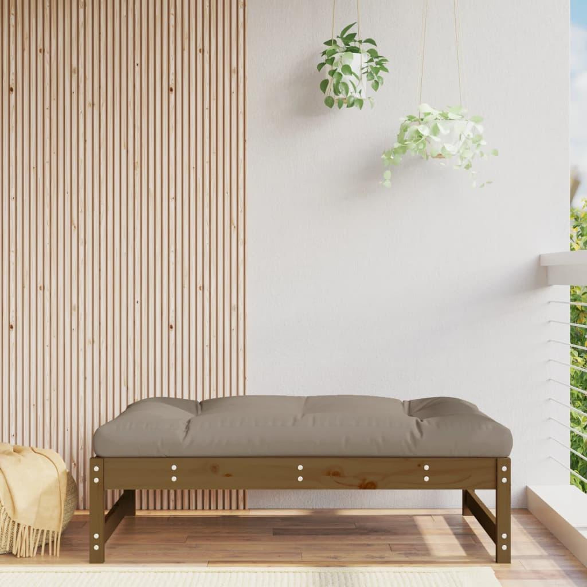 VIDAXL Repose-pied de jardin 120x80 cm marron miel bois de pin massif