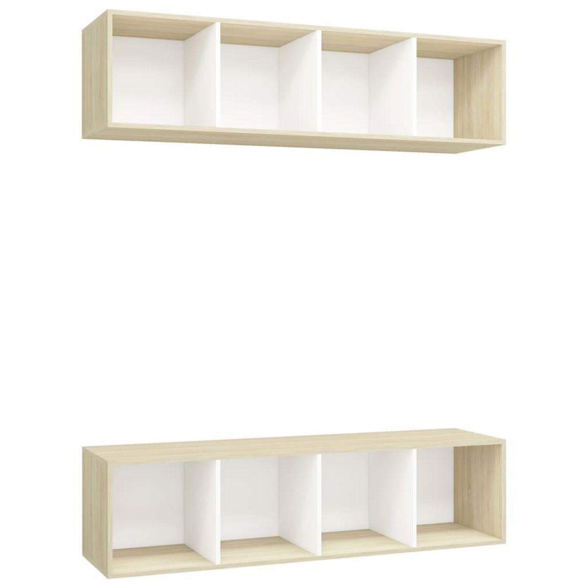 VIDAXL Meubles TV muraux 2 pcs Blanc et chene sonoma Bois d'ingenierie