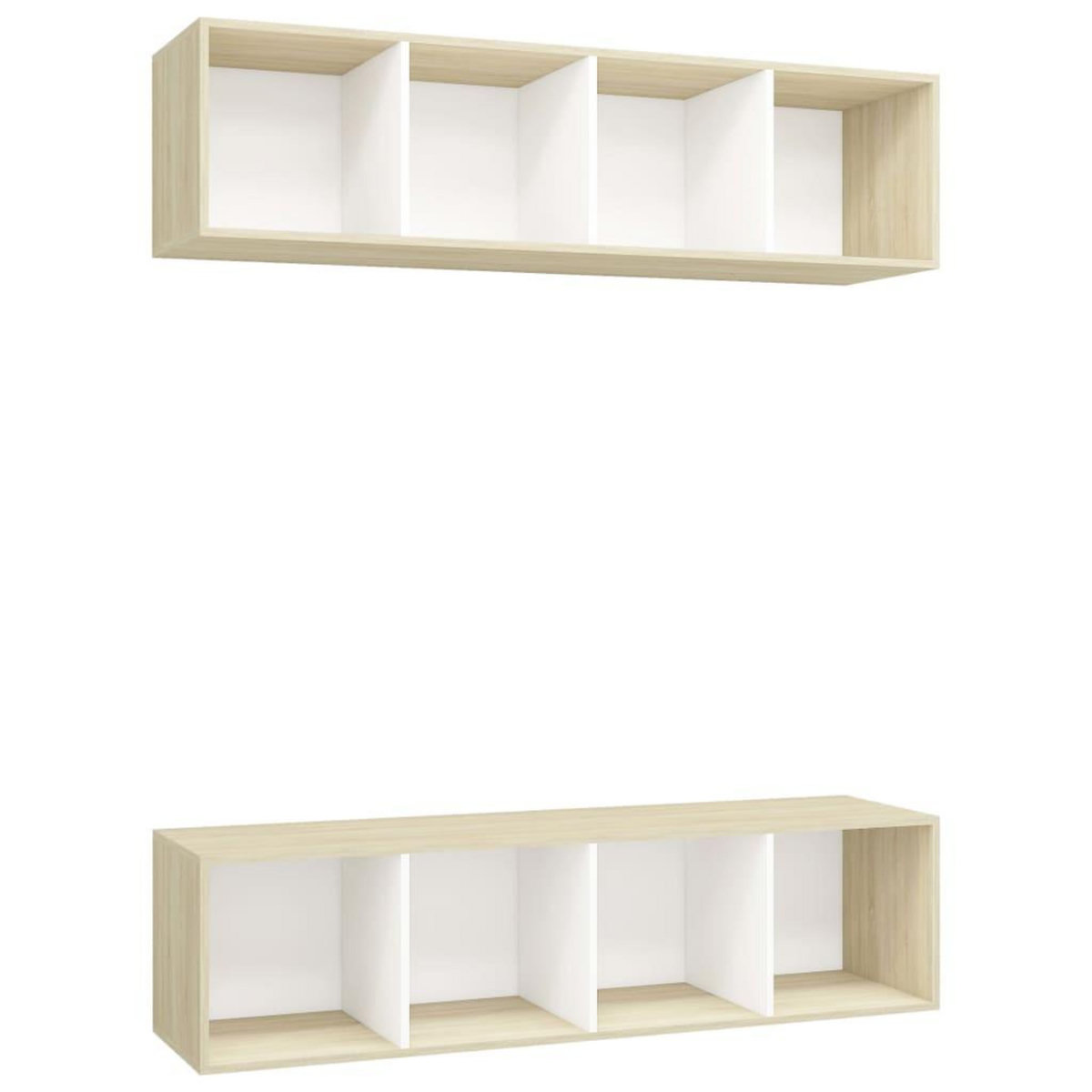 VIDAXL Meubles TV muraux 2 pcs Blanc et chene sonoma Bois d'ingenierie