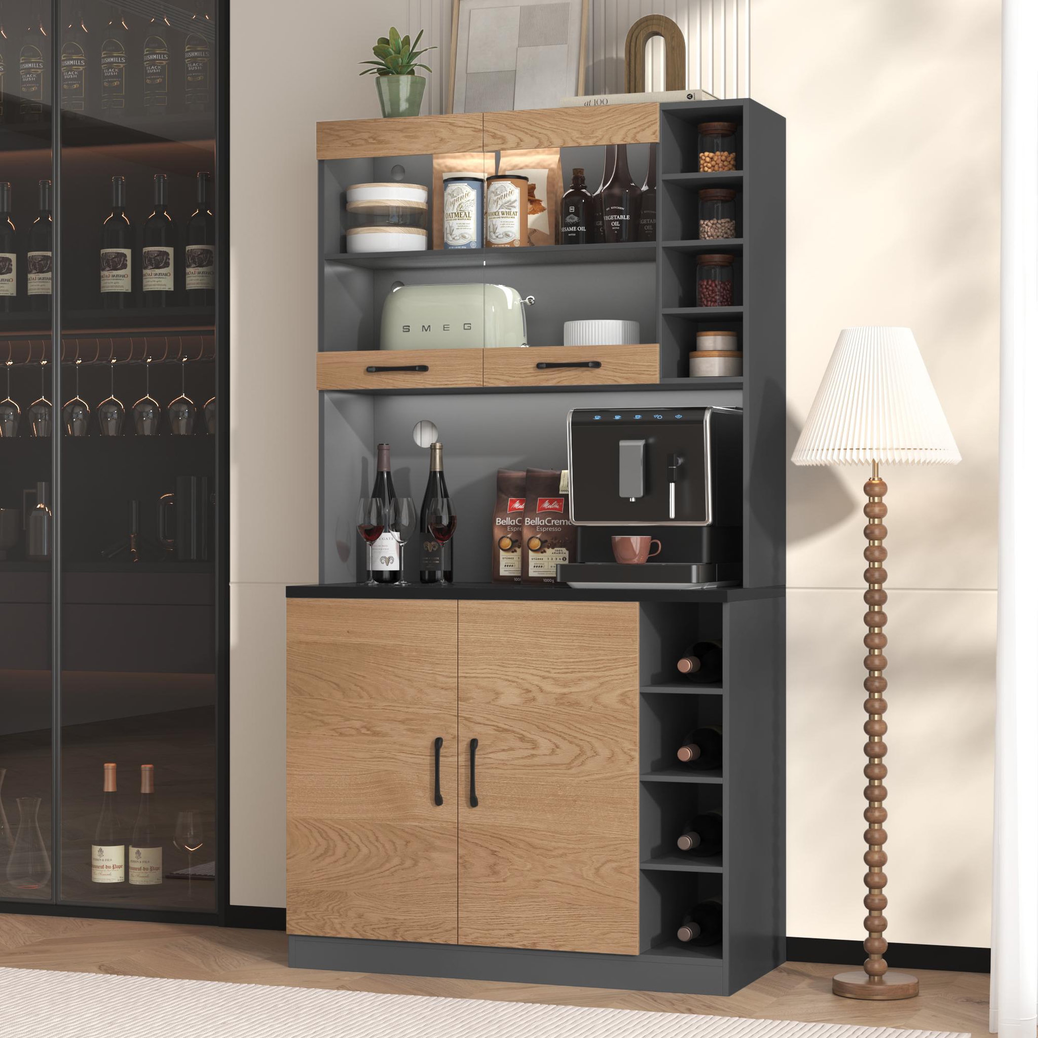 Voir la diapositive 4 : MERAX Buffet de cuisine 4 portes 0 tiroirs