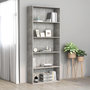 Voir la diapositive 1 : VIDAXL Bibliotheque a 5 niveaux Gris beton 80x30x189cm Bois ingenierie