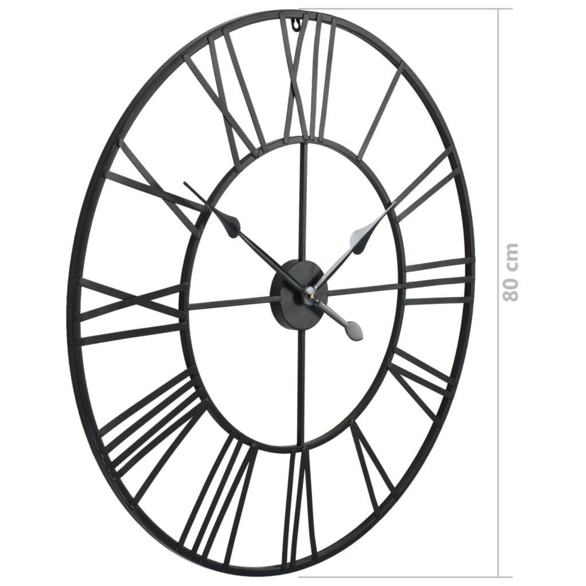 VIDAXL Horloge murale vintage avec mouvement a quartz Metal 80 cm XXL