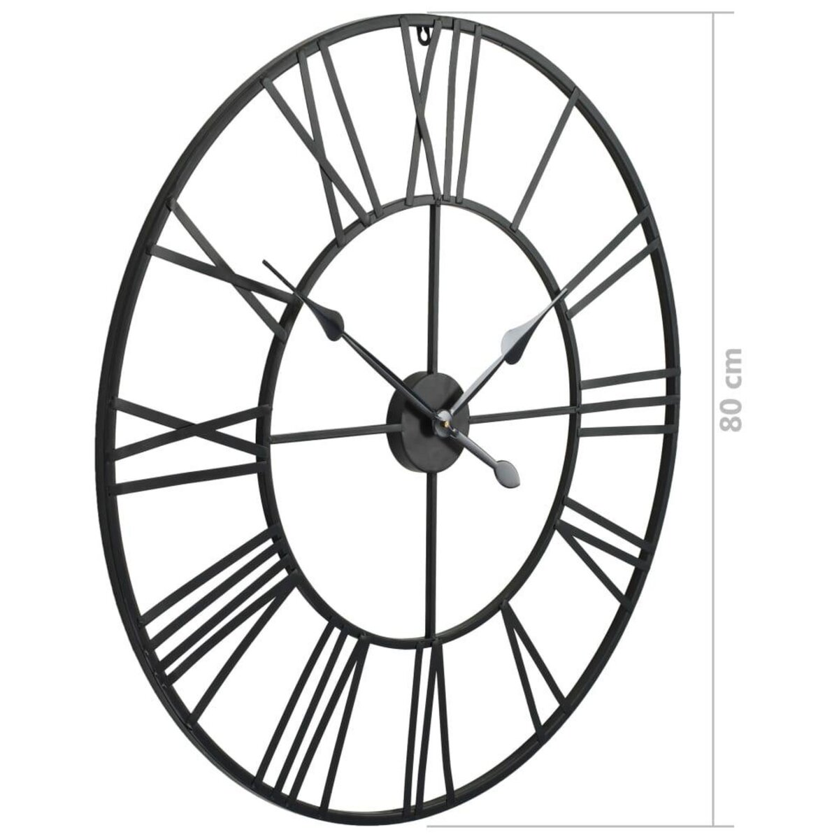 VIDAXL Horloge murale vintage avec mouvement a quartz Metal 80 cm XXL