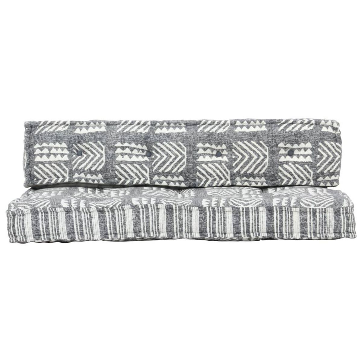 VIDAXL Coussin de canape palette Gris Tissu Patchwork