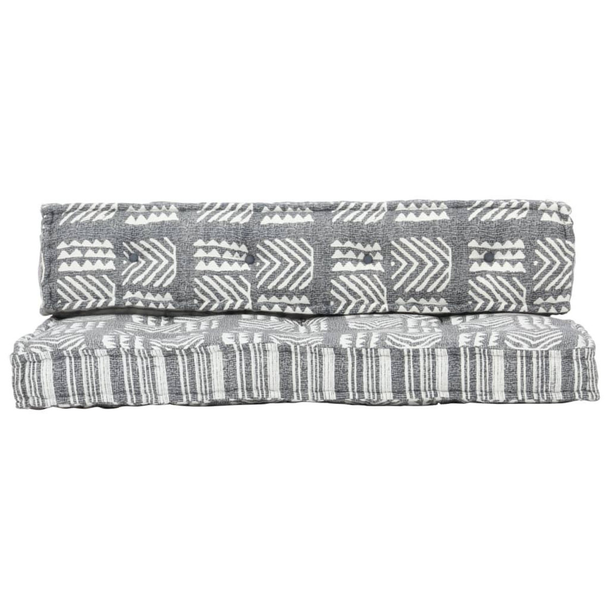 VIDAXL Coussin de canape palette Gris Tissu Patchwork