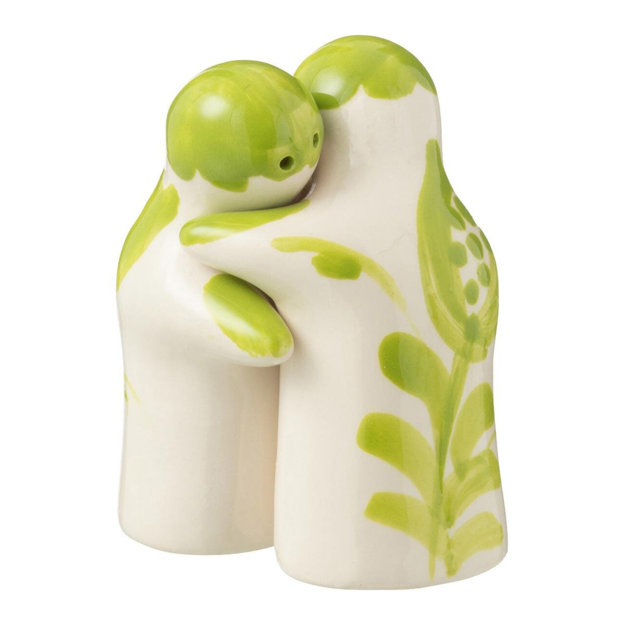 Voir la diapositive 1 : J-LINE Salière & poivrière en céramique  granada  8cm vert