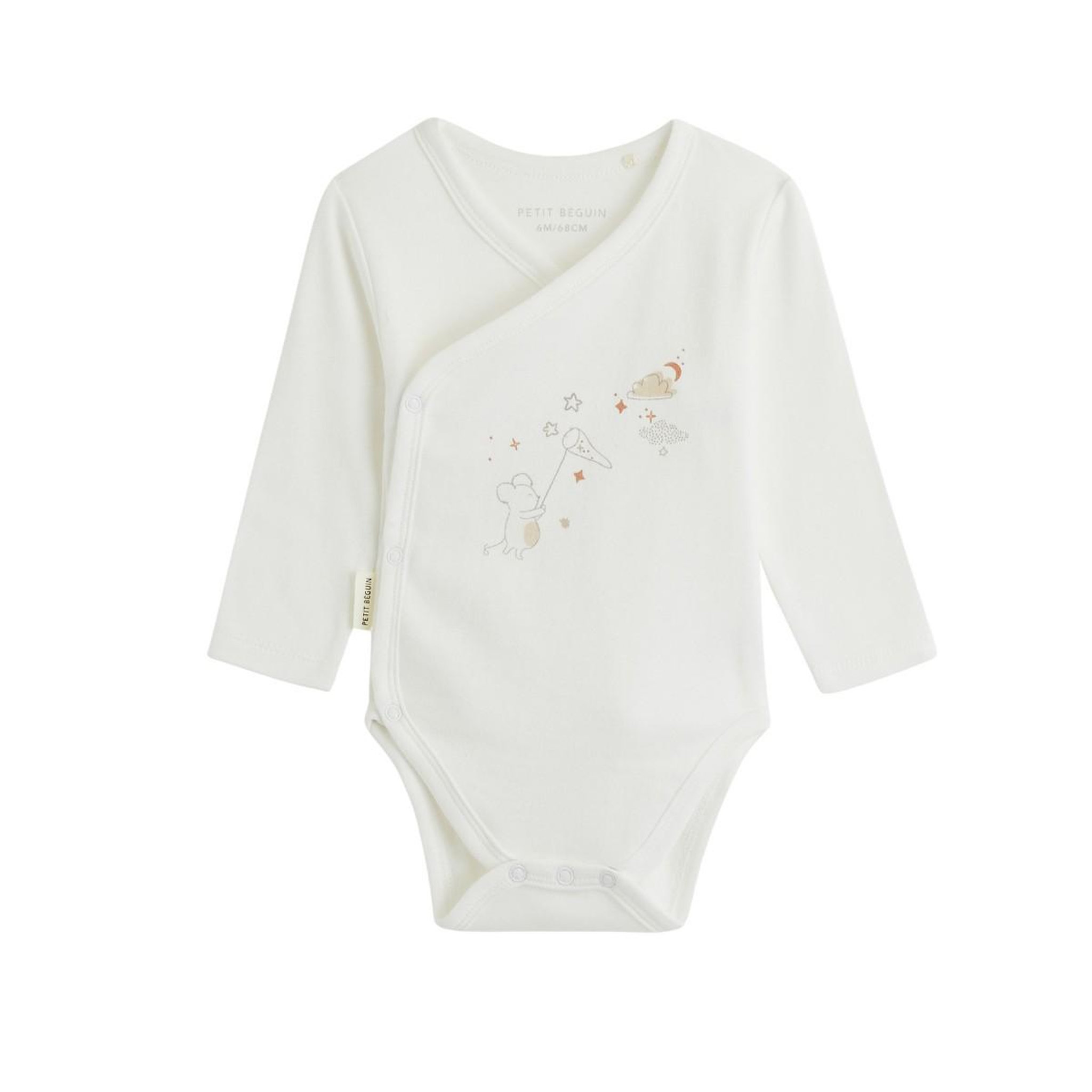 Voir la diapositive 4 : Petit Béguin Kit naissance 3 pièces pyjama, body et doudou bébé eliah
