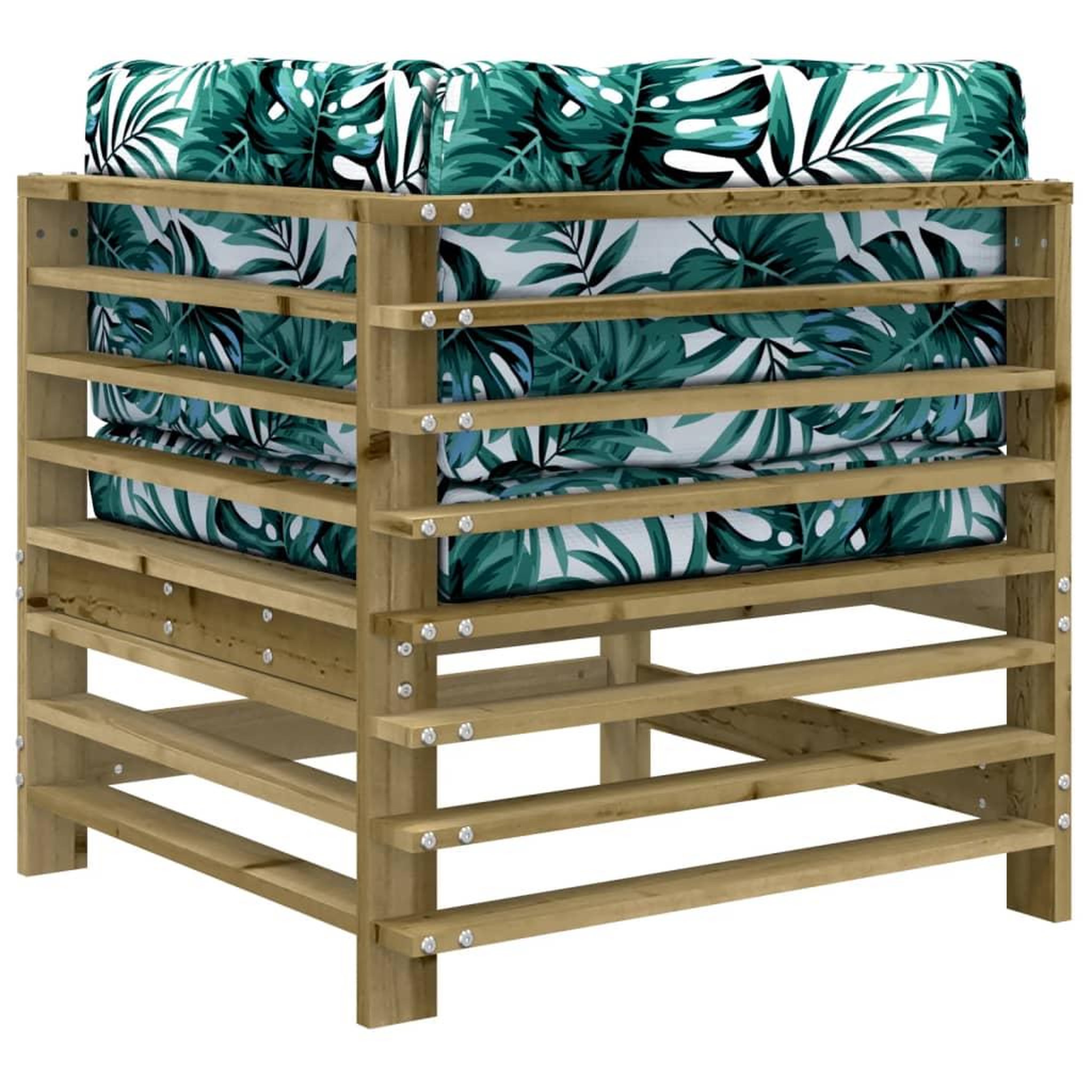 Voir la diapositive 5 : VIDAXL Canape d'angle avec coussins bois de pin impregne